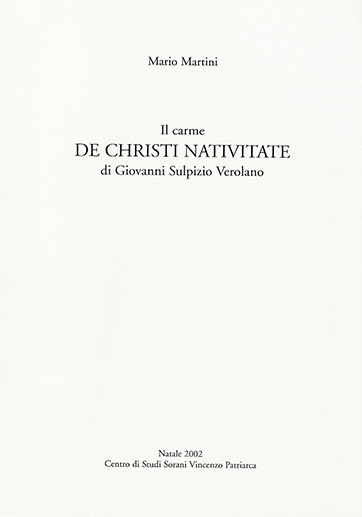 Copertina di Il carme De Christi Nativitate di Giovanni Sulpizio Verolano